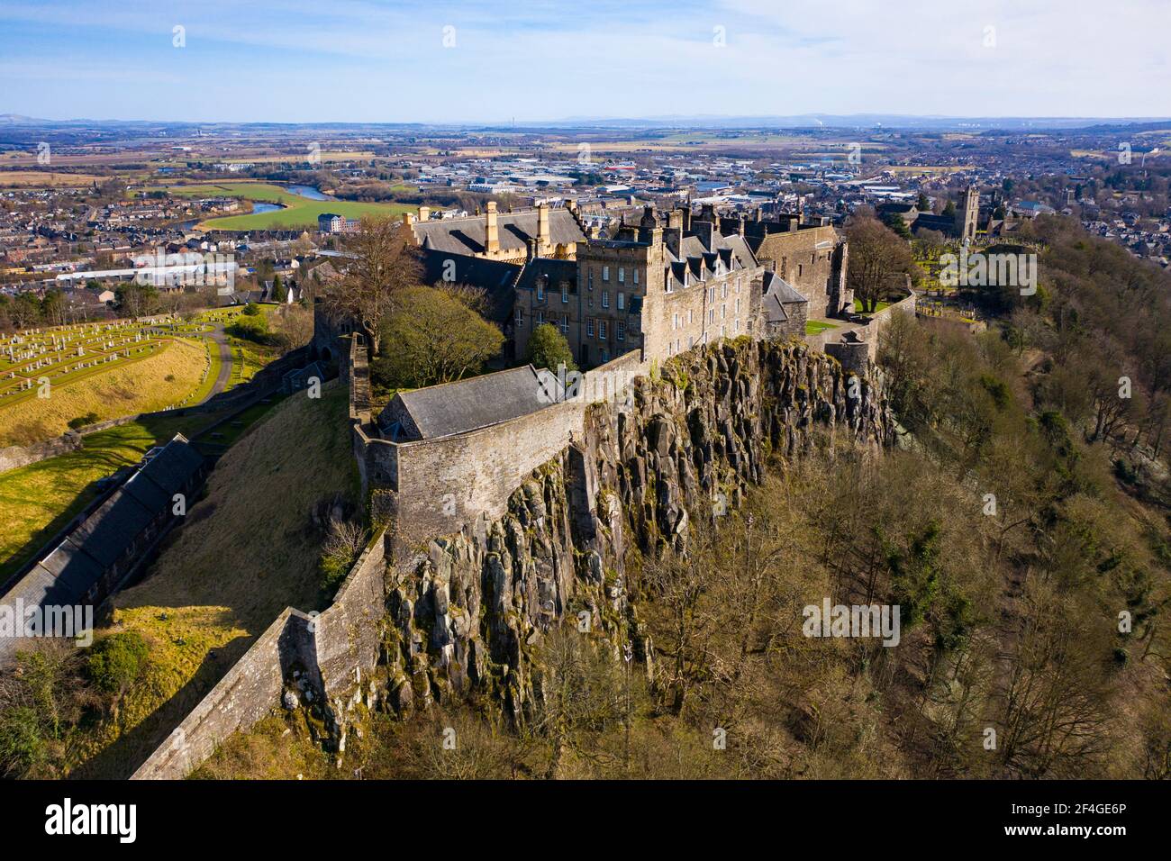 Aerial view of Stirling Castle , Stirling, Scotland UK Stock Photo