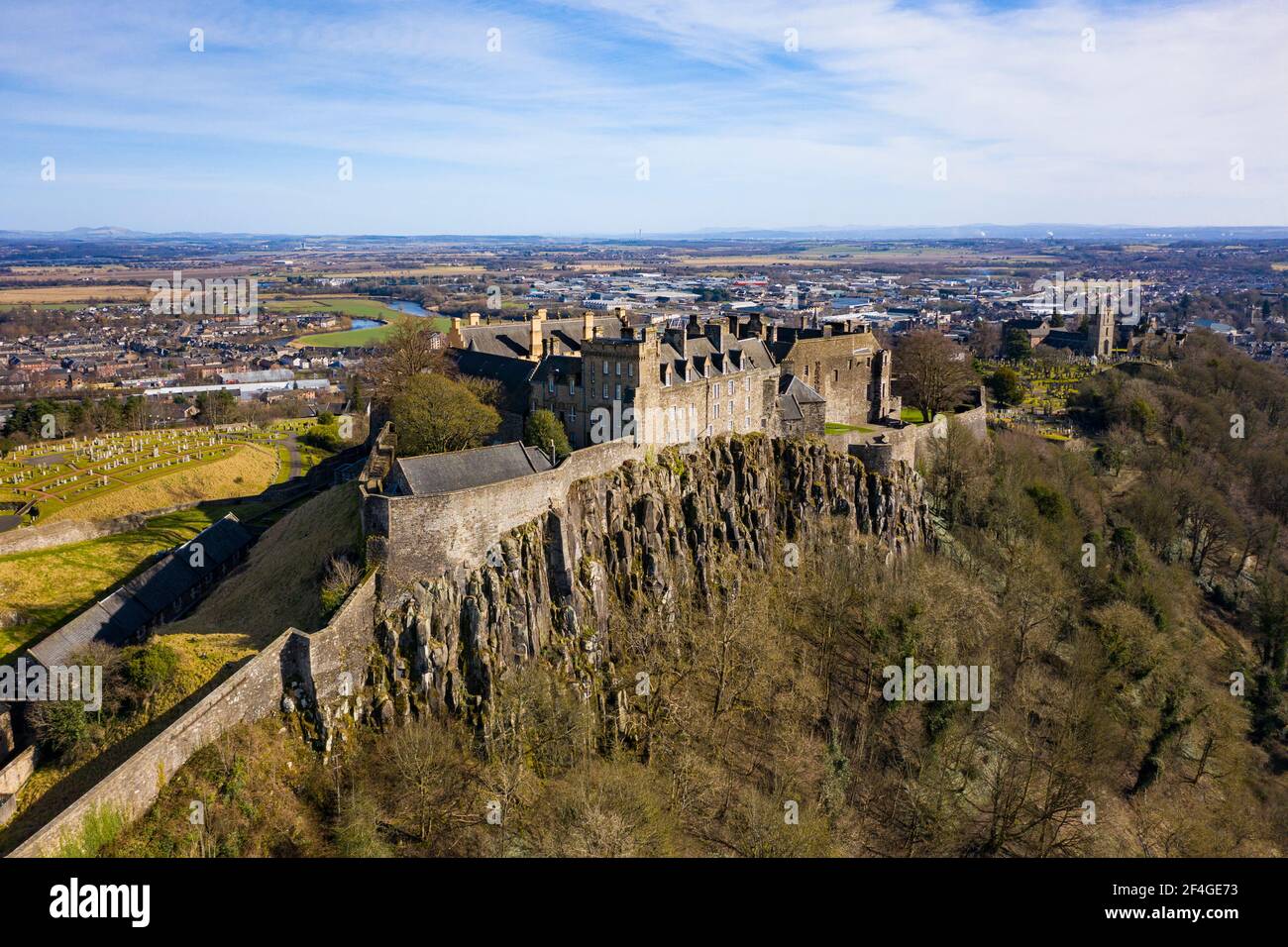 Aerial view of Stirling Castle , Stirling, Scotland UK Stock Photo