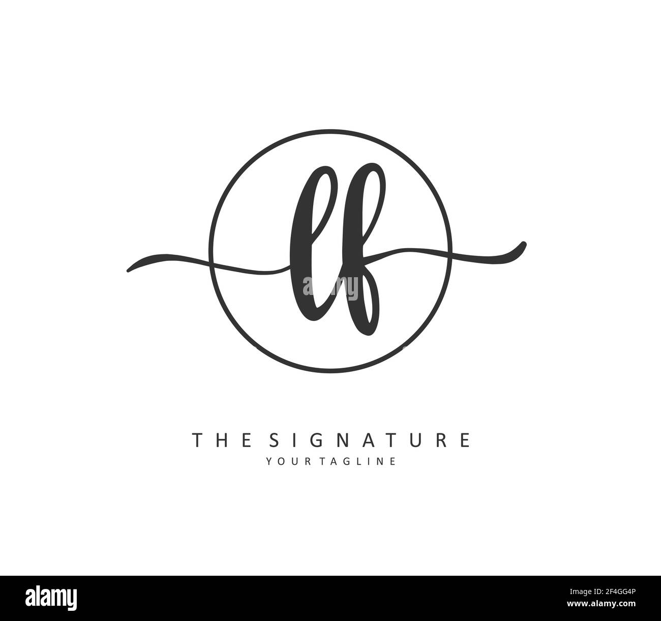 LF Initial letter handwriting and signature logo. A concept handwriting ...