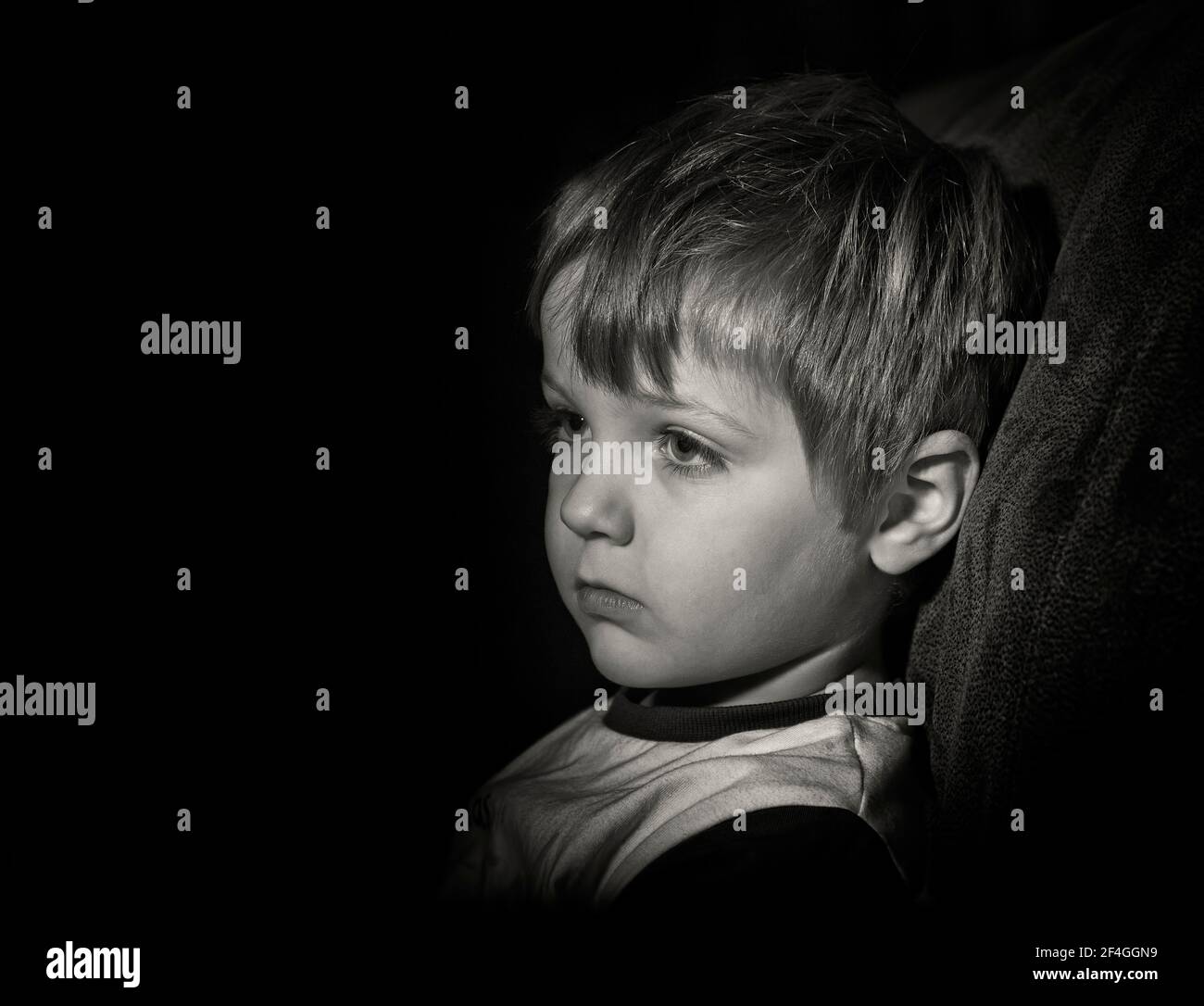 Black and white child portrait Stock Photo