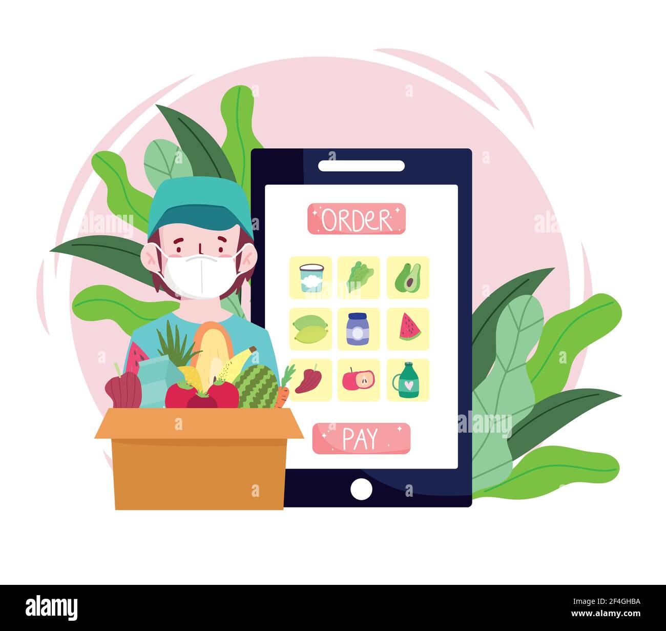 online grocery food purchasing app Stock Vector Image & Art Alamy