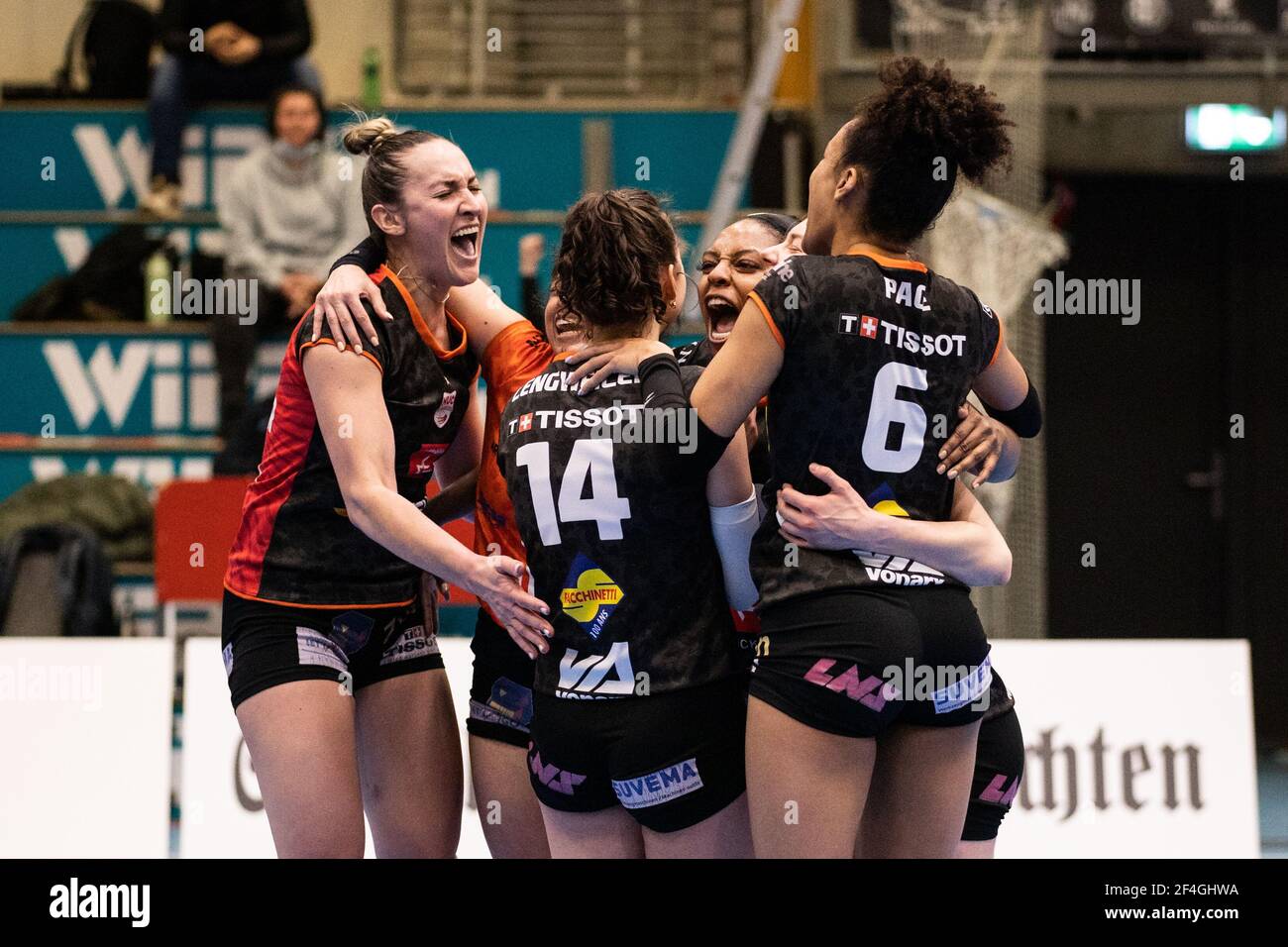 Schaffhausen Switzerland 21st Mar 21 March 21 21 Schaffhausen c Arena Volleyball Semi Final 4 Vc Kanti Schaffhausen Viteos Nuc Viteos Nuc Wins Game 3 Voin Inks Top Scorer Tia Scambray Viteos Schaffhausen Switzerland 21st Mar 21 March 21 21 Schaffhausen c Arena Volleyball Semi Final 4 Vc Kanti Schaffhausen Viteos Nuc Viteos Nuc Wins Game 3 Voin Inks Top Scorer Tia Scambray Viteos