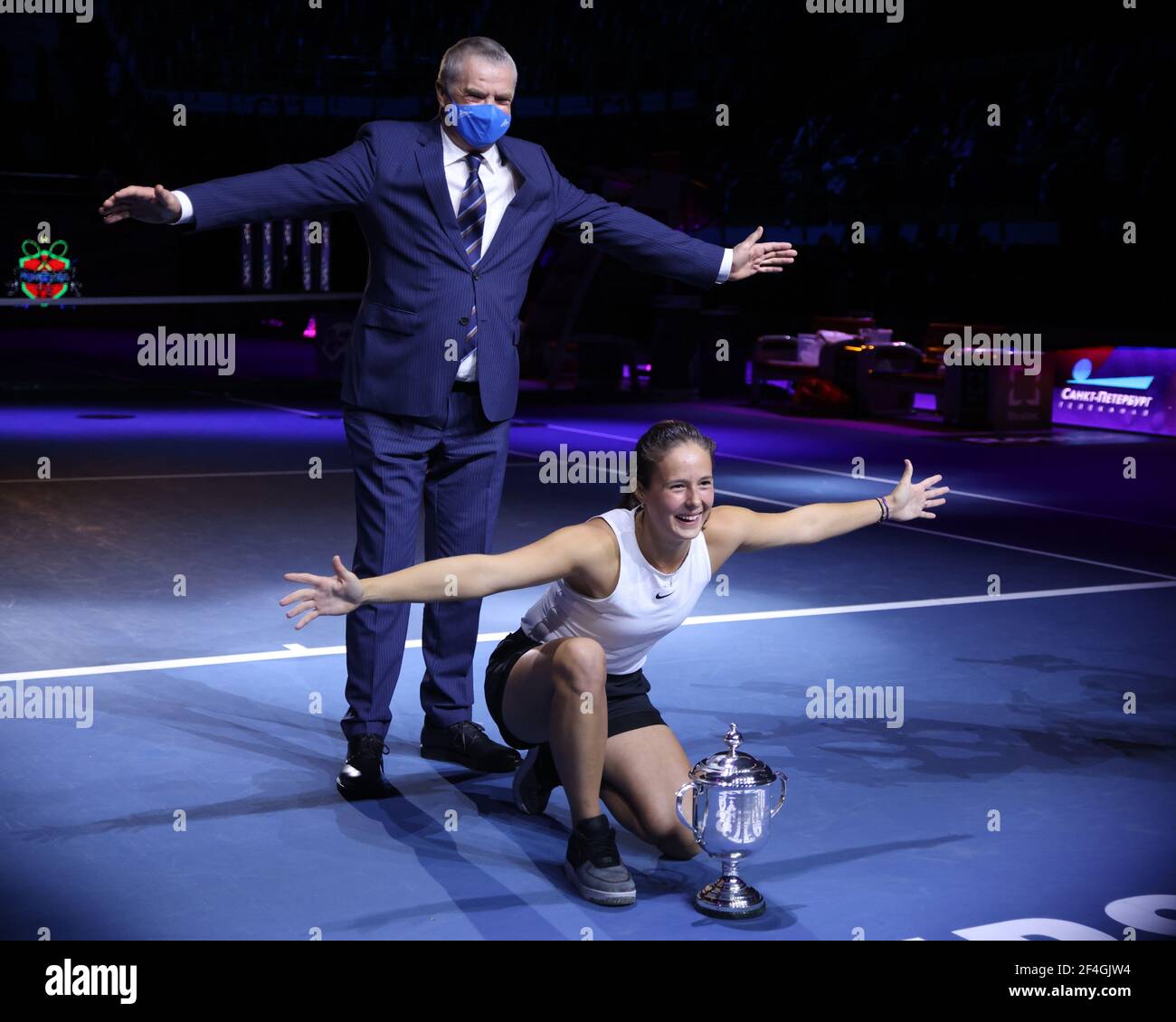 St. Petersburg, Russia. 21st Mar, 2021. Daria Kasatkina of Russia and