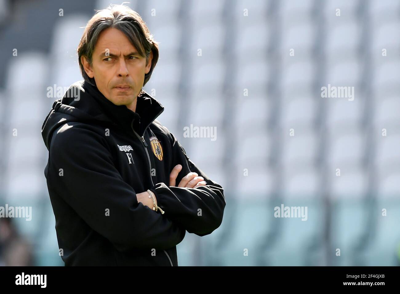 Turin, Italy. 21st Mar, 2021. Filippo Inzaghi coach of Benevento Calcio looks on prior to the Serie A football match between Juventus FC and Benevento Calcio at Allianz stadium in Torino (Italy), March 21th, 2021. Photo Giuliano Marchisciano/OnePlusNine/Insidefoto Credit: insidefoto srl/Alamy Live News Stock Photo