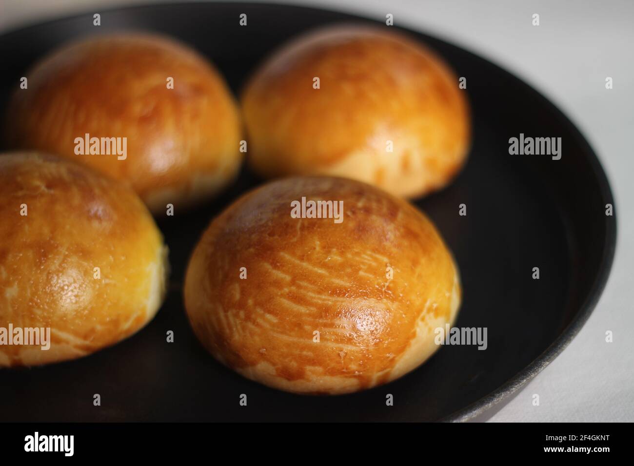 Egg wash gone wrong while baking Brioche buns, a French yeast bread enriched with milk, butter