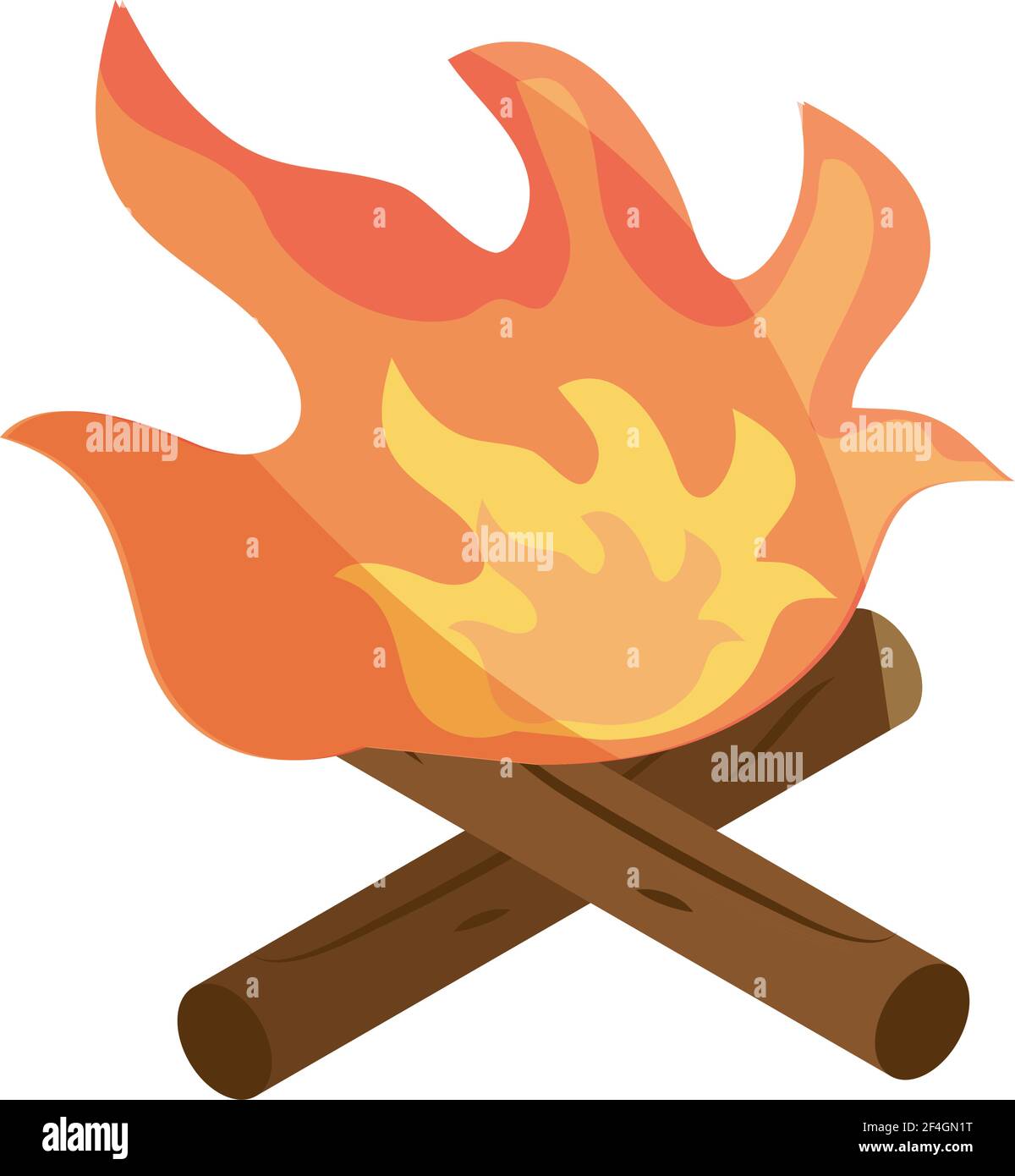 bonfire flame wood icon isolated Stock Vector Image & Art - Alamy