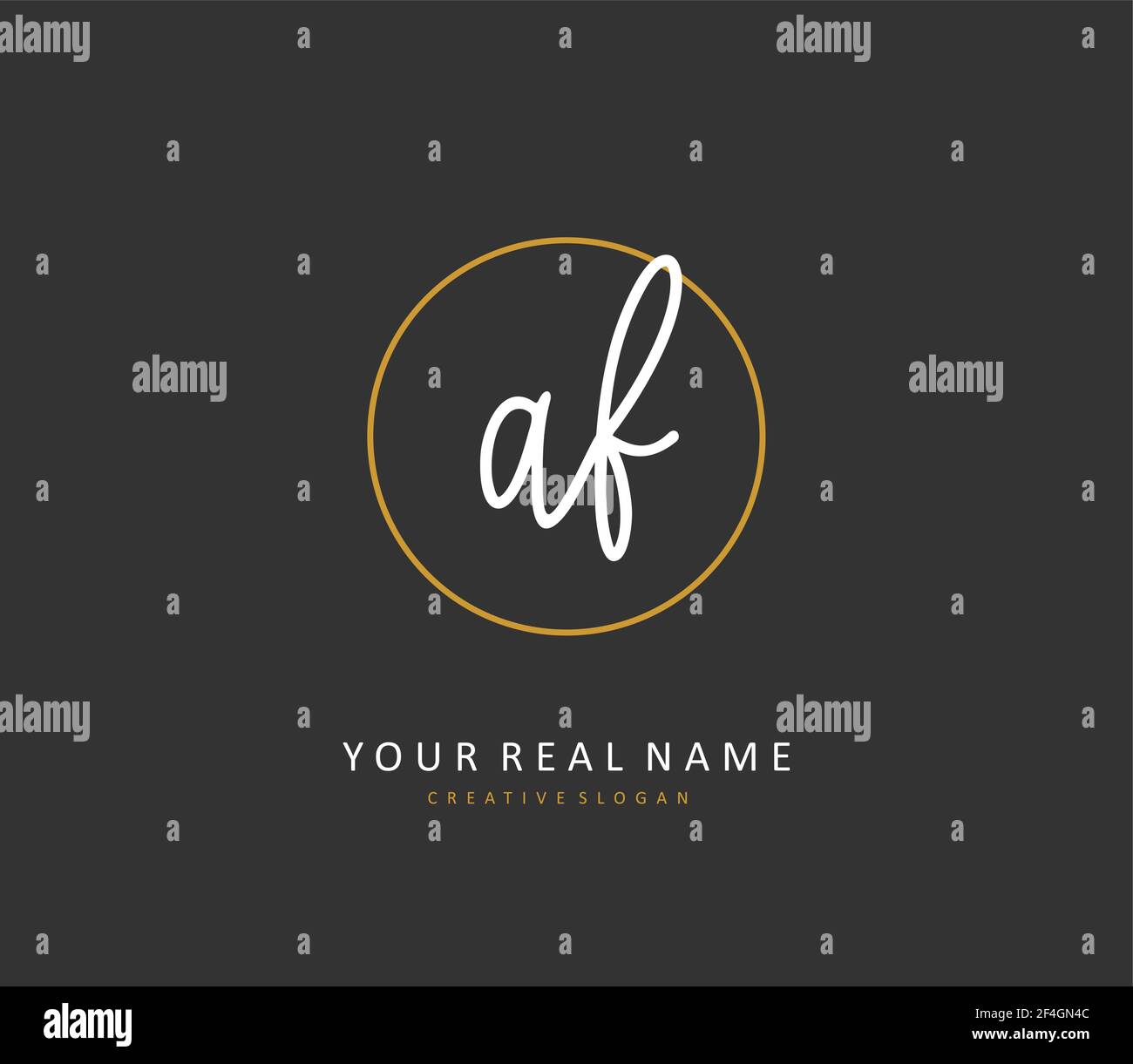 AF Initial letter handwriting and signature logo. A concept handwriting ...