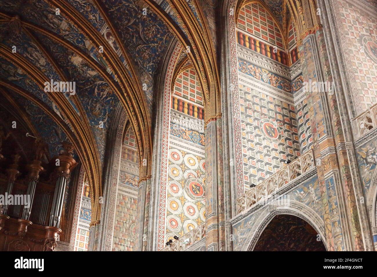 beautiful vaults of a catholic church Stock Photo