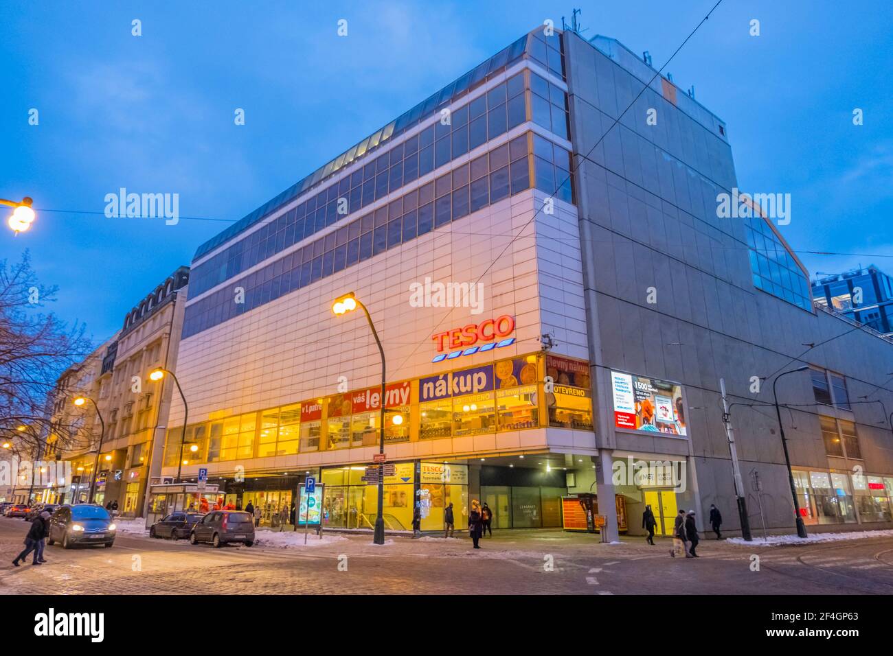 Former Tesco and My department store, Maj building, Narodni Trida, Nove mesto, Prague, Czech Republic Stock Photo