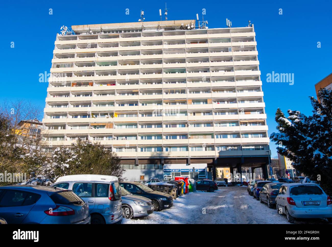 Block of flats, Petriny, Prague, Czech Republic Stock Photo