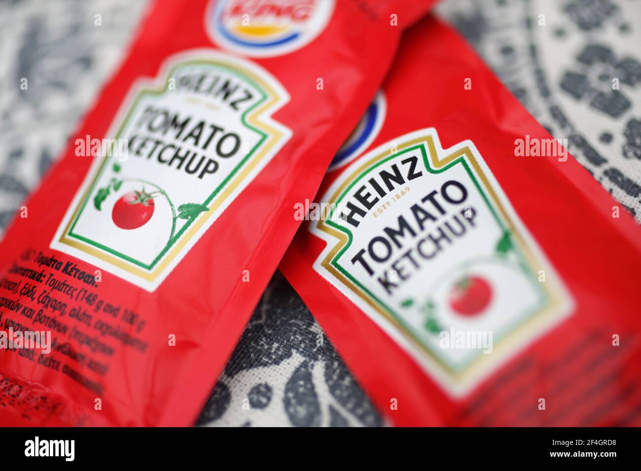 Heinz ketchup from Burger King Stock Photo Alamy
