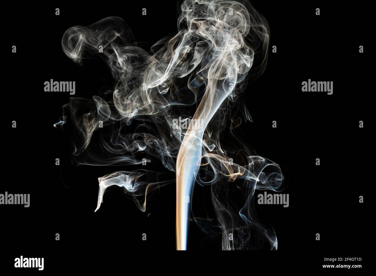 Grey smoke abstract texture, isolated effect with dark background Stock Photo
