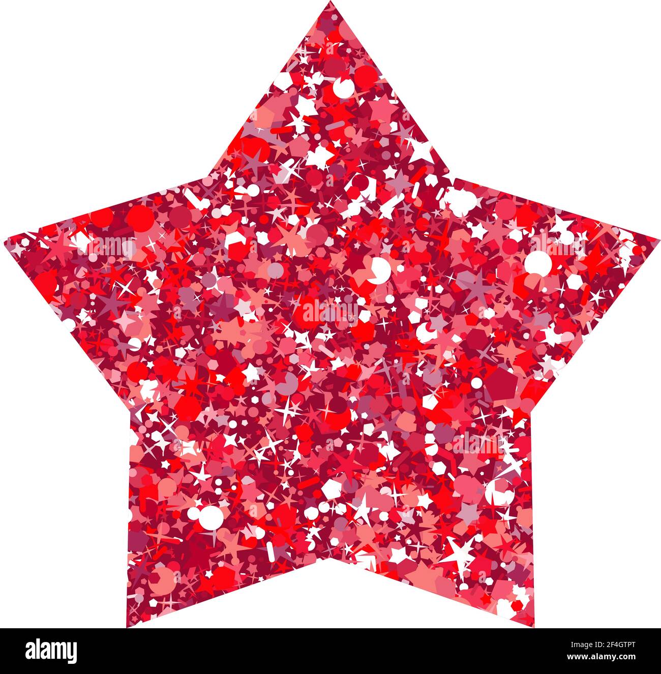Vector luxury glitter red star. Rating, award and insignia. Stock Vector