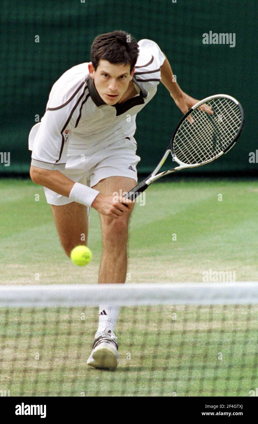 TIM HENMAN DURING HIS MATCH WITH JIM COURIER AT WIMBLEDON Stock Photo -  Alamy