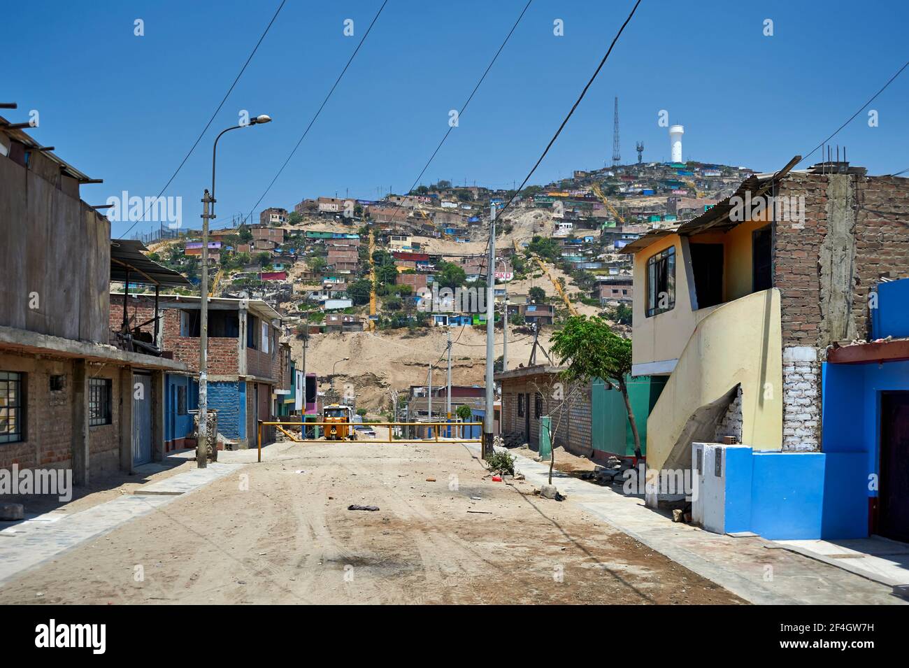 Street in Lima, district of Villa el Salvador Stock Photo