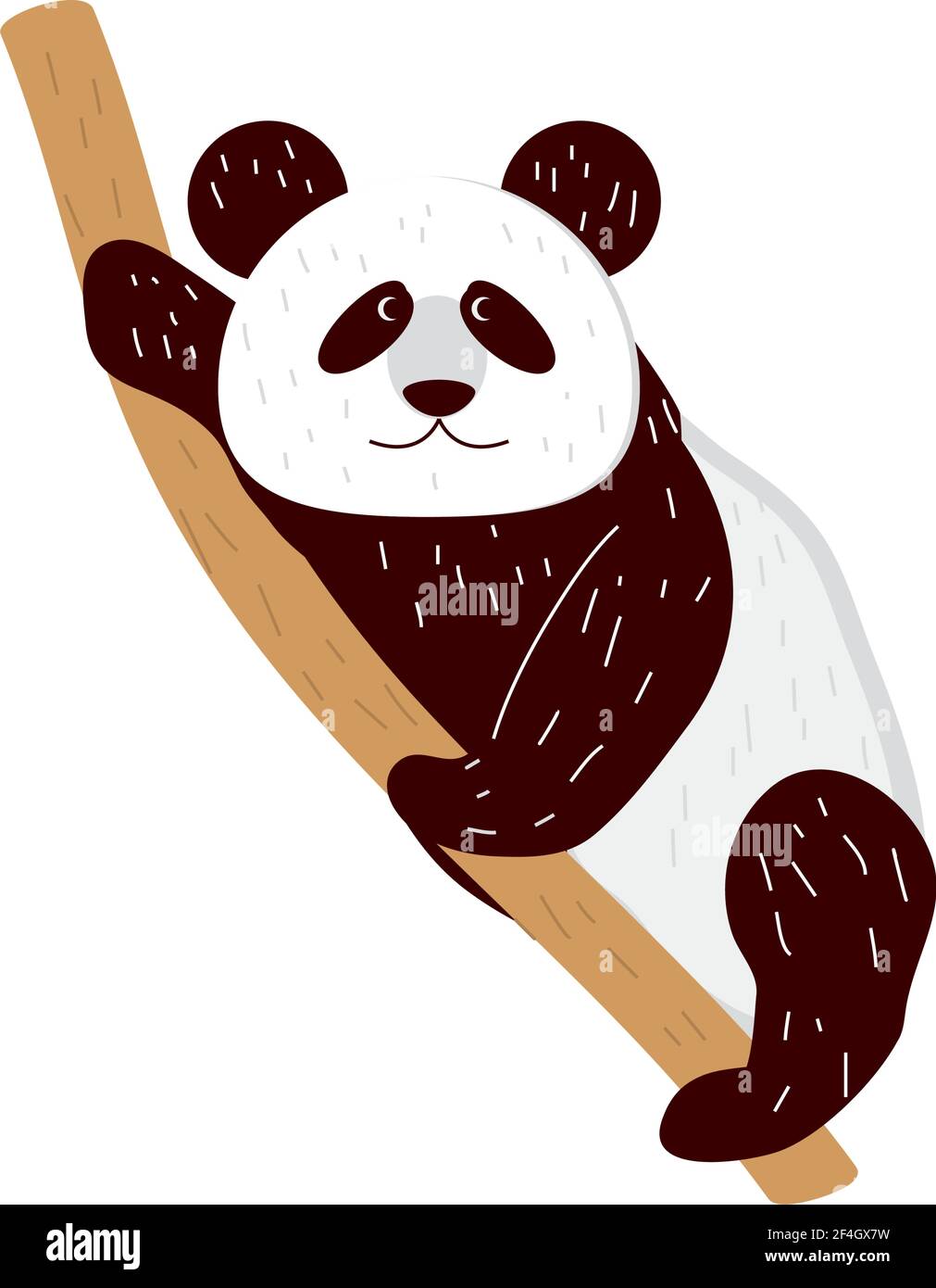 panda on branch hand drawn Stock Vector
