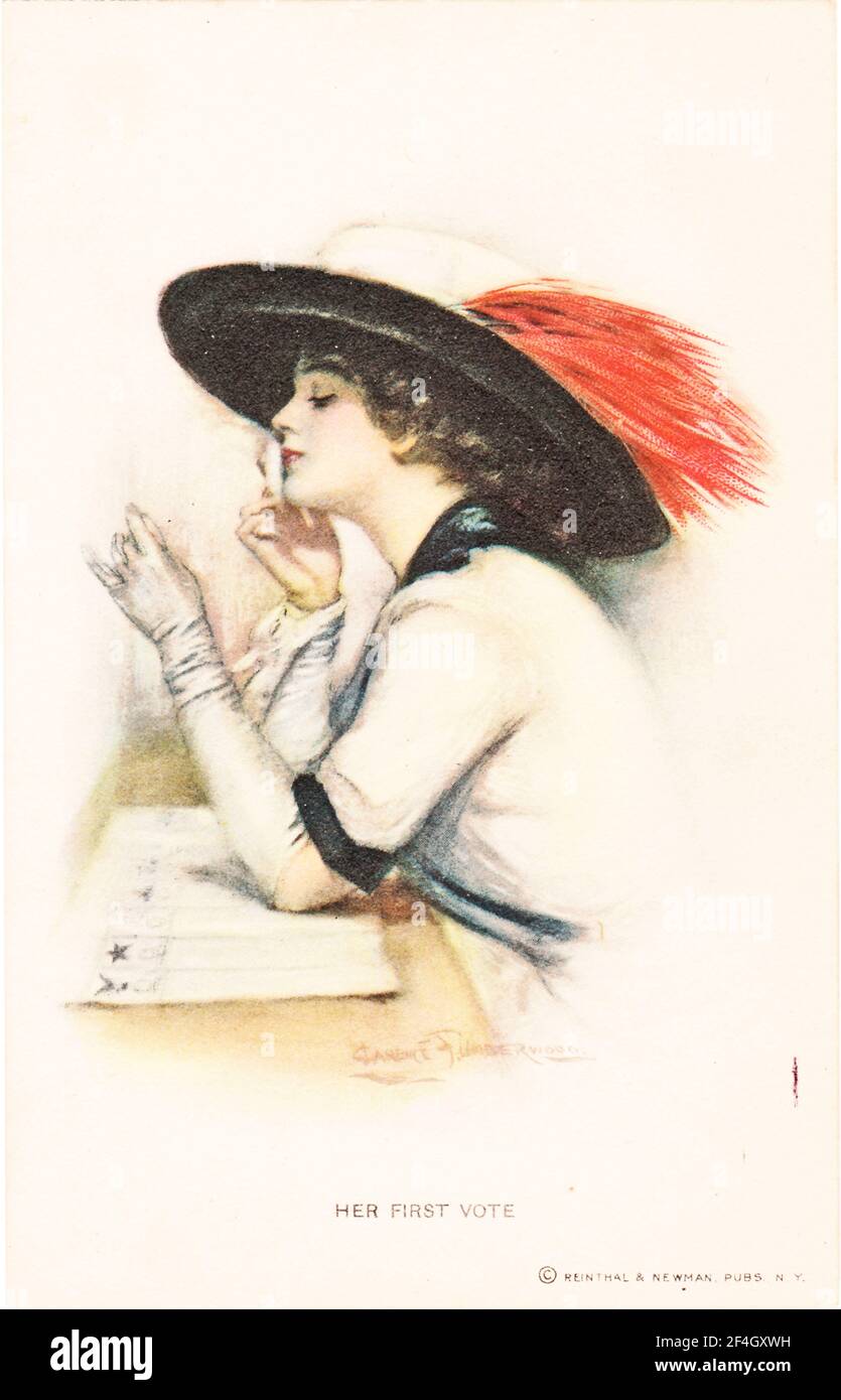 UK women’s suffrage and fashion postcard 1915 by Underwood (Reinthal) UK women’s suffrage and fashion postcard 1915 by Underwood (Reinthal)