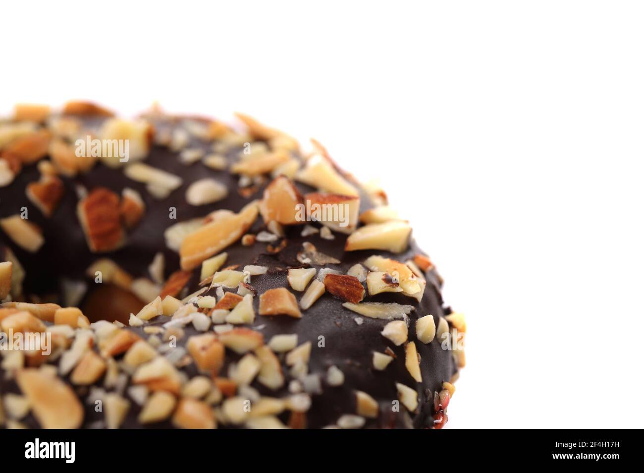 Chocolate and almond Donut isolated on white background Stock Photo - Alamy