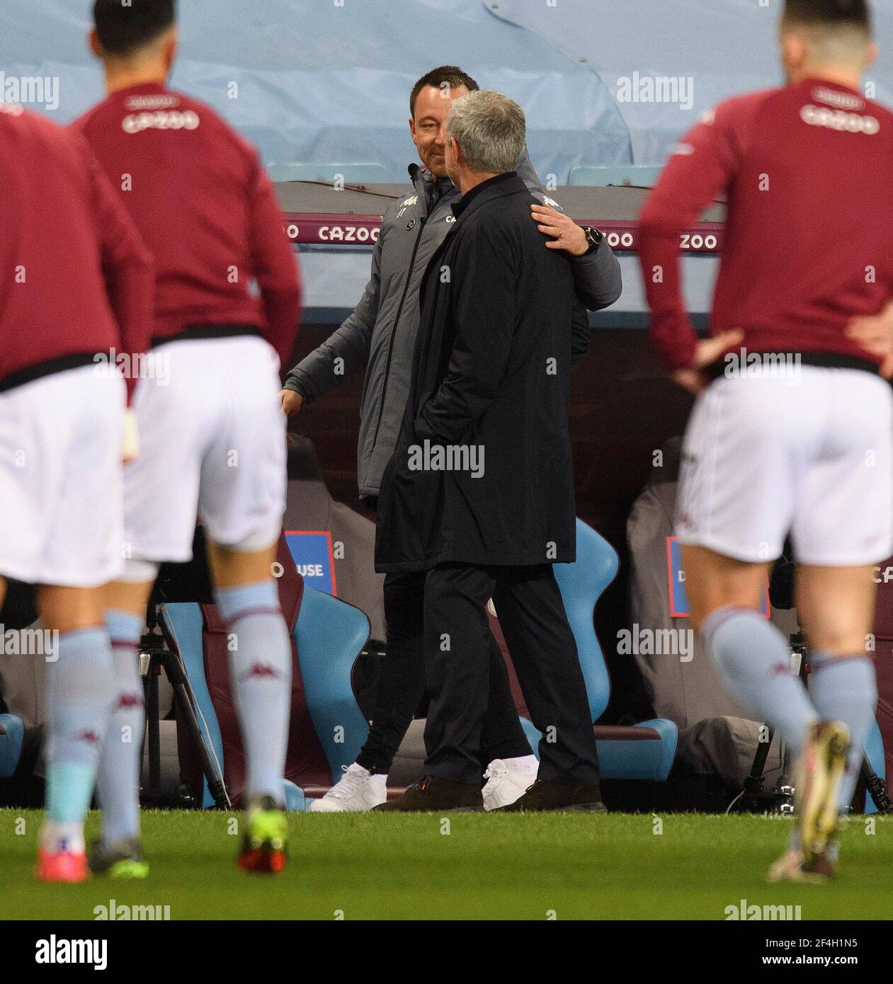 Villa Park, Birmingham, 21 Mar 2021  Tottenham's Head Coach Jose Mourinho and Villa's John Terry before their Premier League match against Aston Villa Picture Credit : © Mark Pain / Alamy Live News Stock Photo