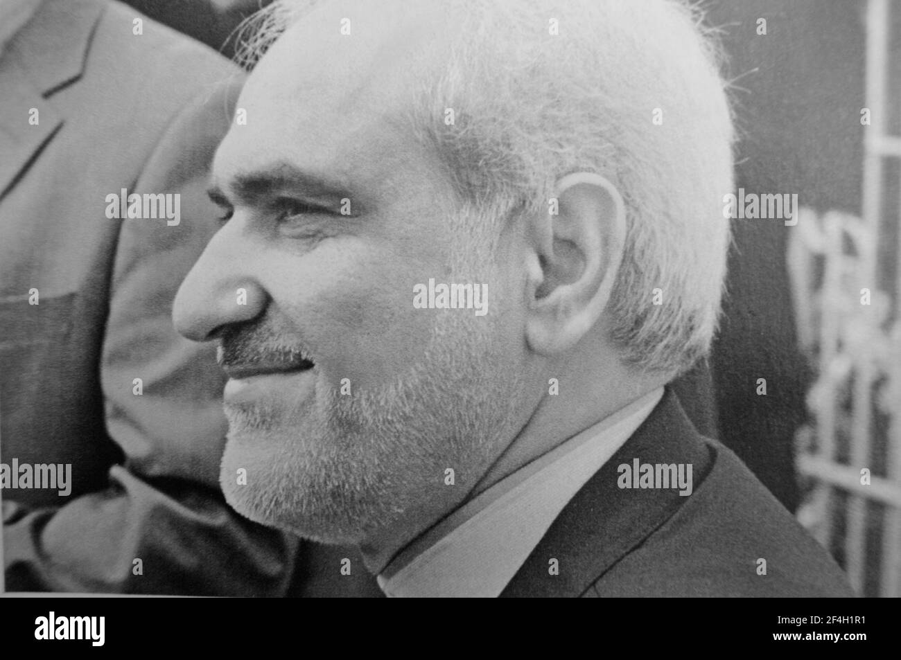 Switzerland: Iranian Foreign Minister Mohammed Dschawad Sarif ( محمد جواد ظریف پیرانشهری ) at the 35th year of the revolution celebration in Bern Stock Photo