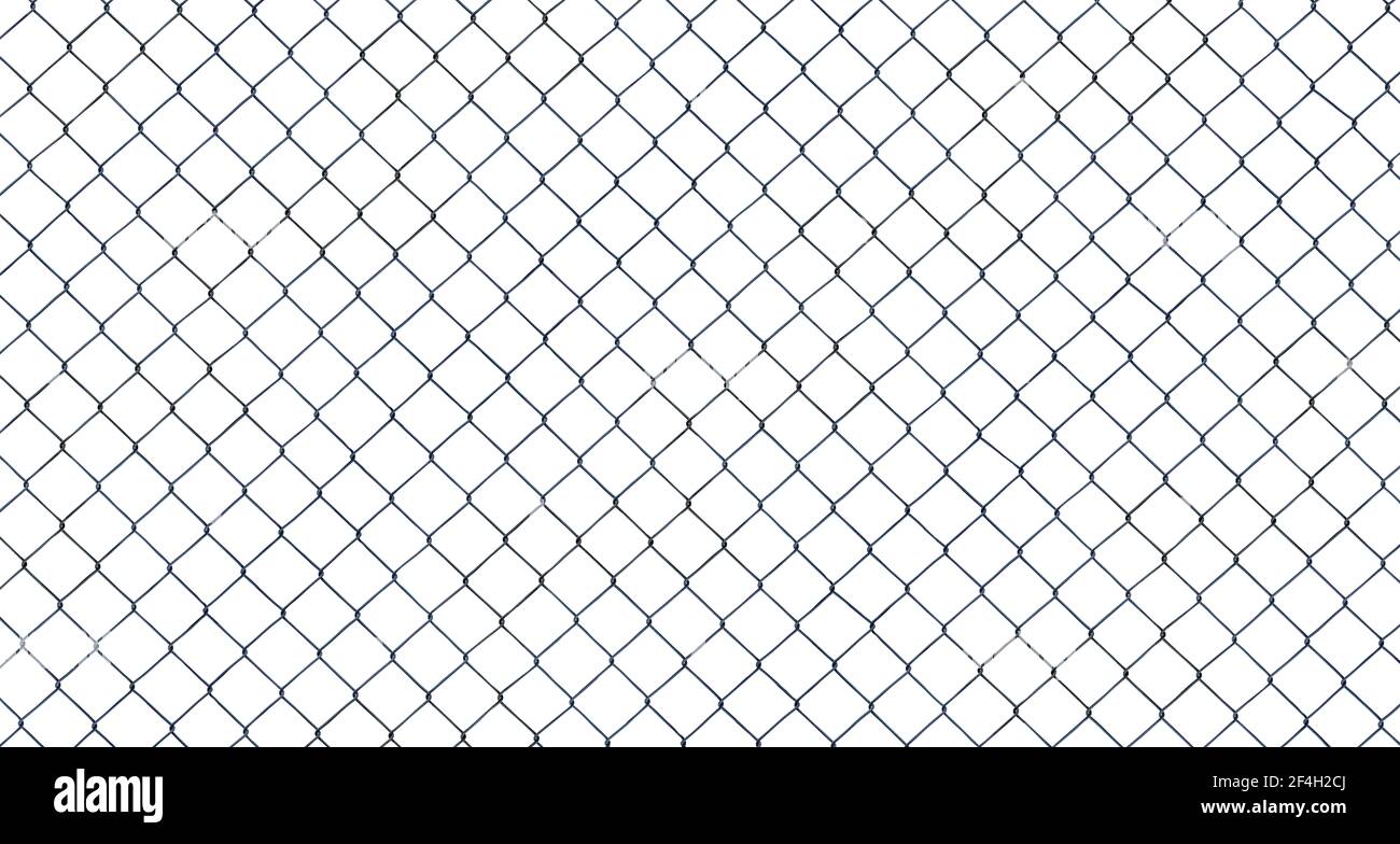 High Resolution Isolated Chain-Link (Or Wire Net Or Wire-Mesh) Fence On A White Background Stock Photo