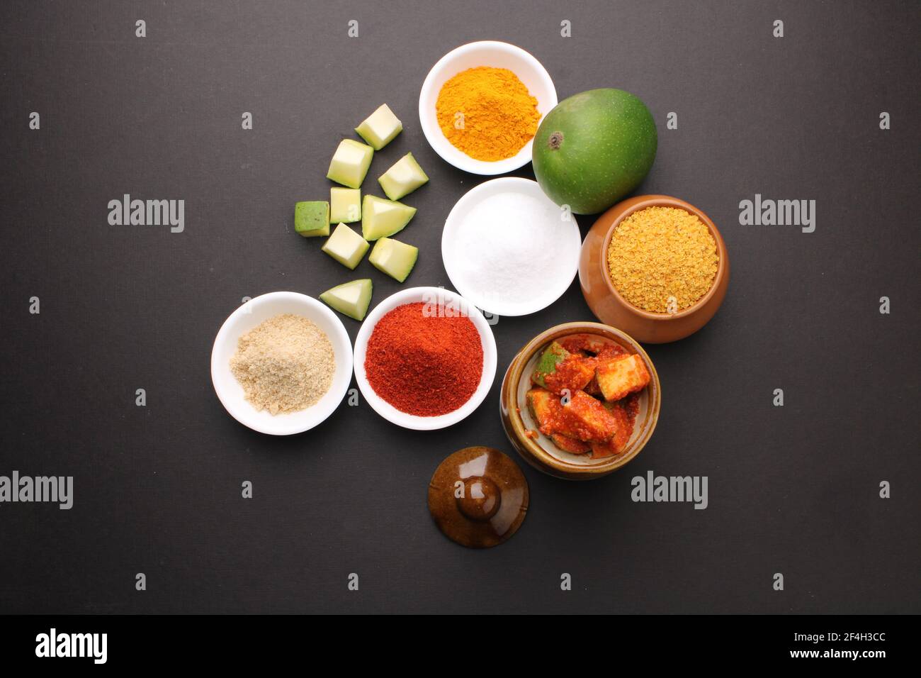 Homemade Mango Pickle Or m Ka Achar Kairi Loncha With Ingredients Stock Photo Alamy