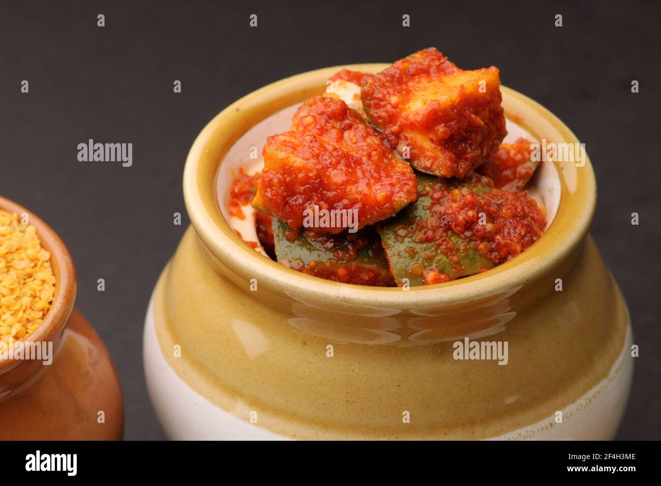 Homemade Mango Pickle Or m Ka Achar Kairi Loncha With Ingredients Stock Photo Alamy
