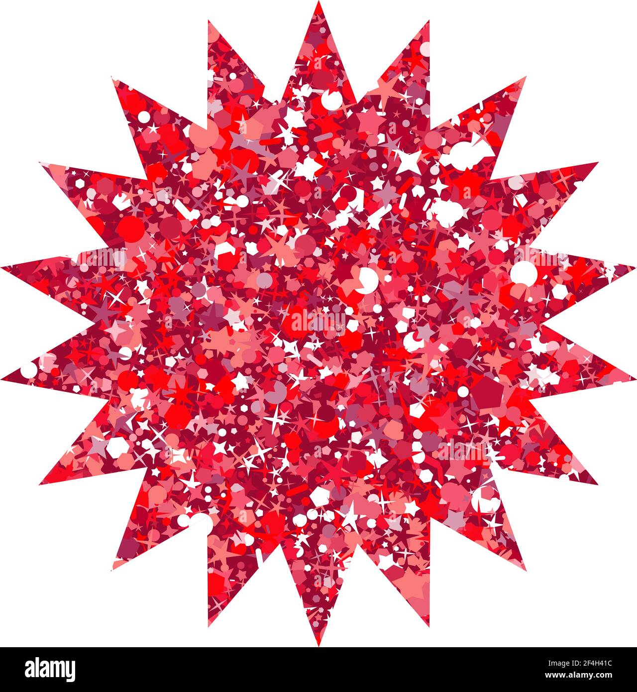 Vector luxury glitter red star. Rating, award and insignia. Stock Vector