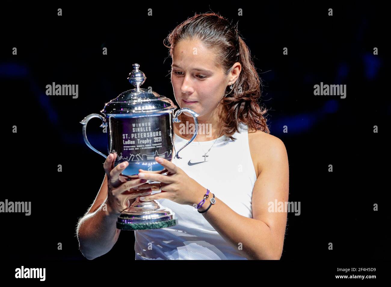 ST PETERSBURG, RUSSIA - MARCH 21: Daria Kasatkina of Russia winner