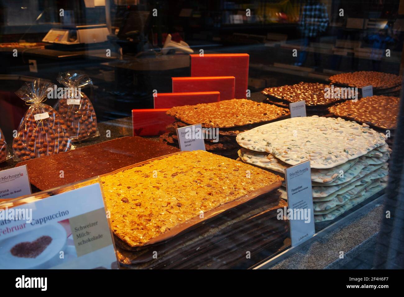 LUCERNE, SWITZERLAND FEBRUARY 2010 Shop window with assortment of