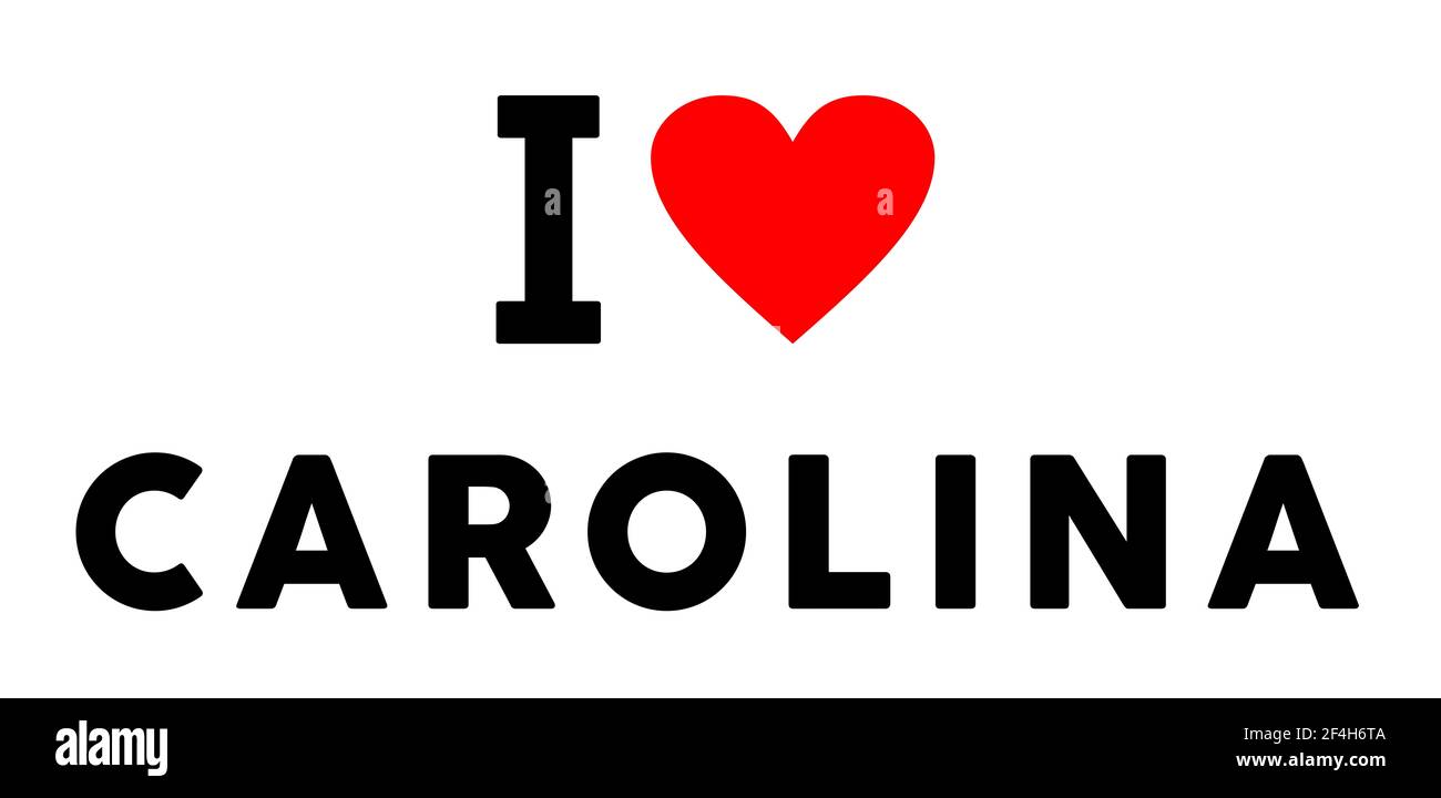 I love Carolina city like heart travel tourism symbol Stock Photo