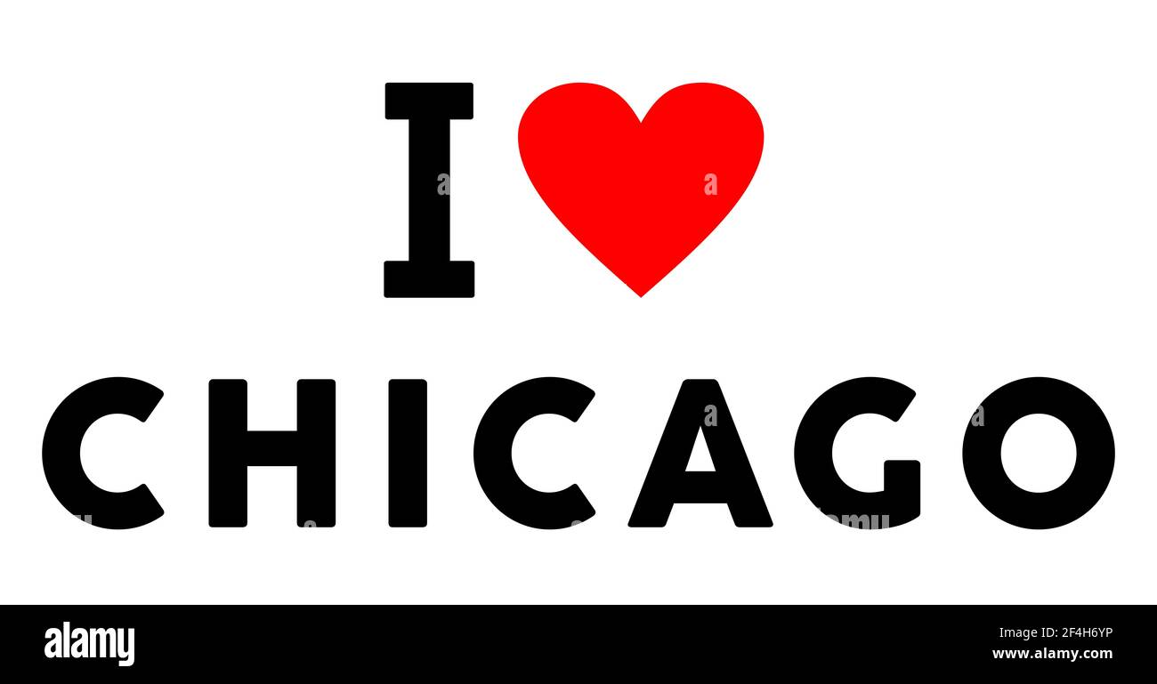 I love Chicago city like heart travel tourism symbol Stock Photo