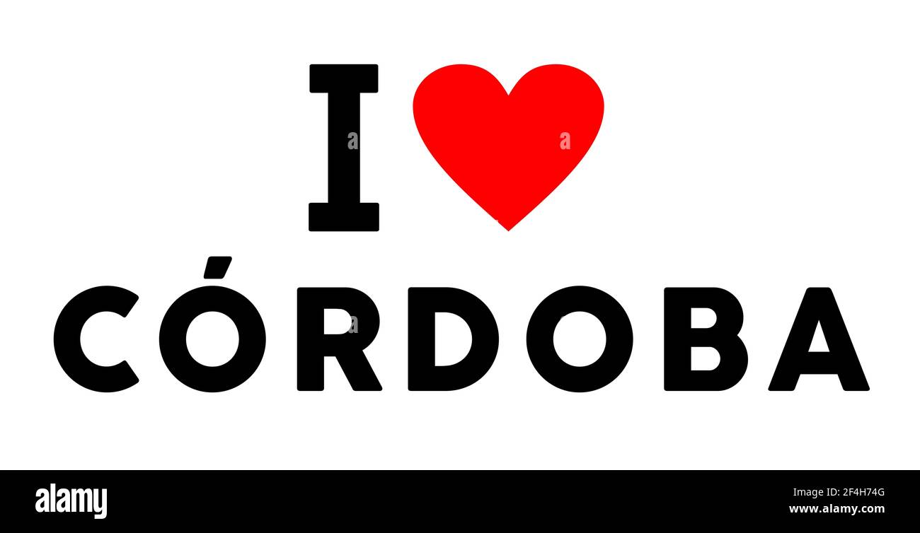I love Cordoba city like heart travel tourism symbol Stock Photo