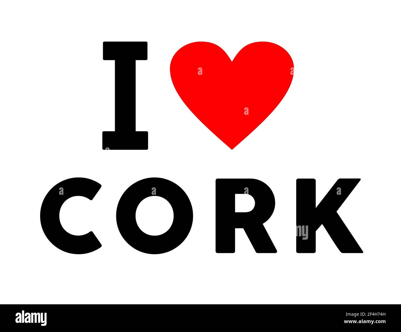 I love Cork city like heart travel tourism symbol Stock Photo