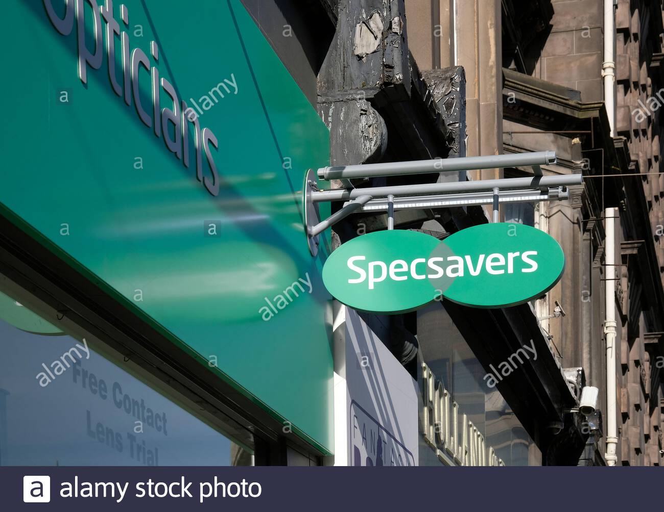 Specsavers opticians sign, Edinburgh, Scotland Stock Photo