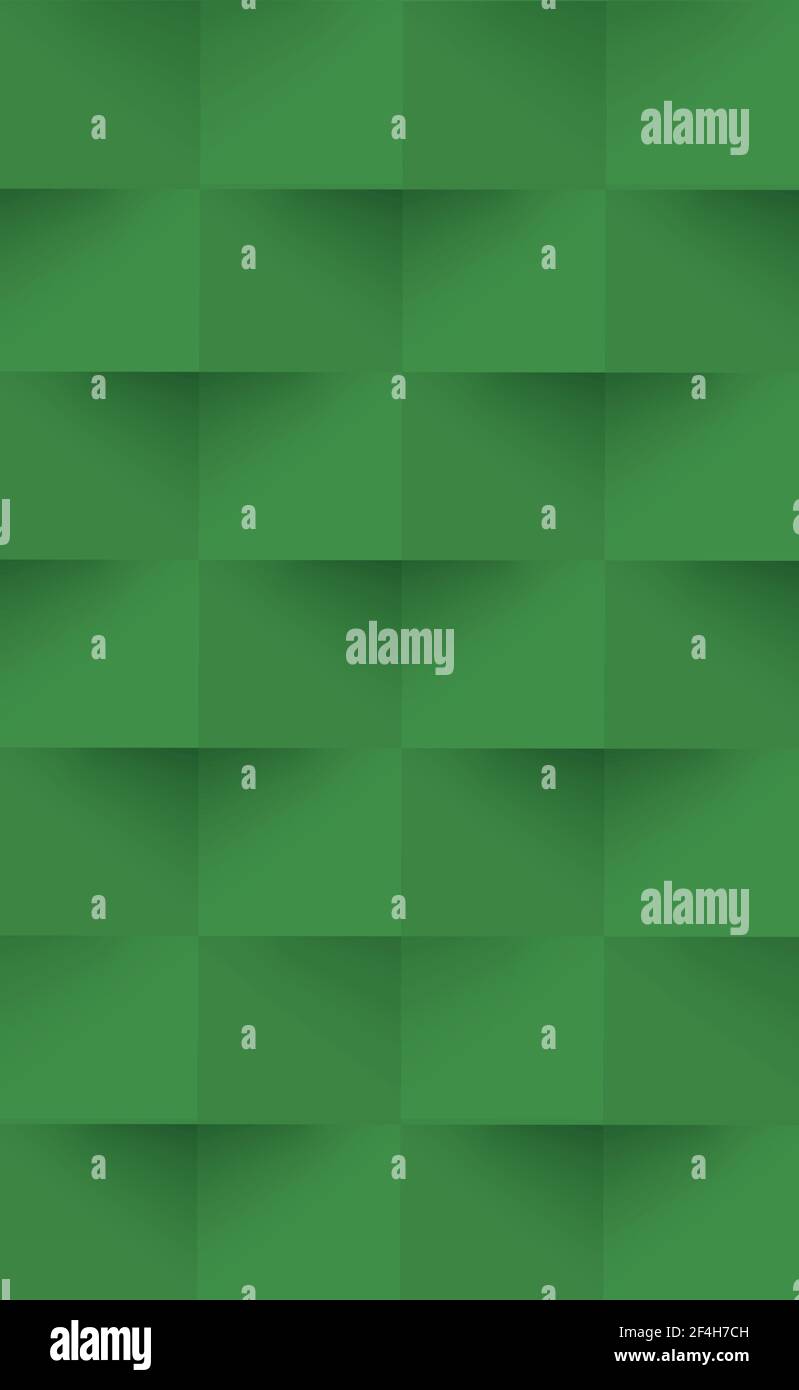 Abstract green background, web template, squares with shadow - Vector illustration Stock Vector