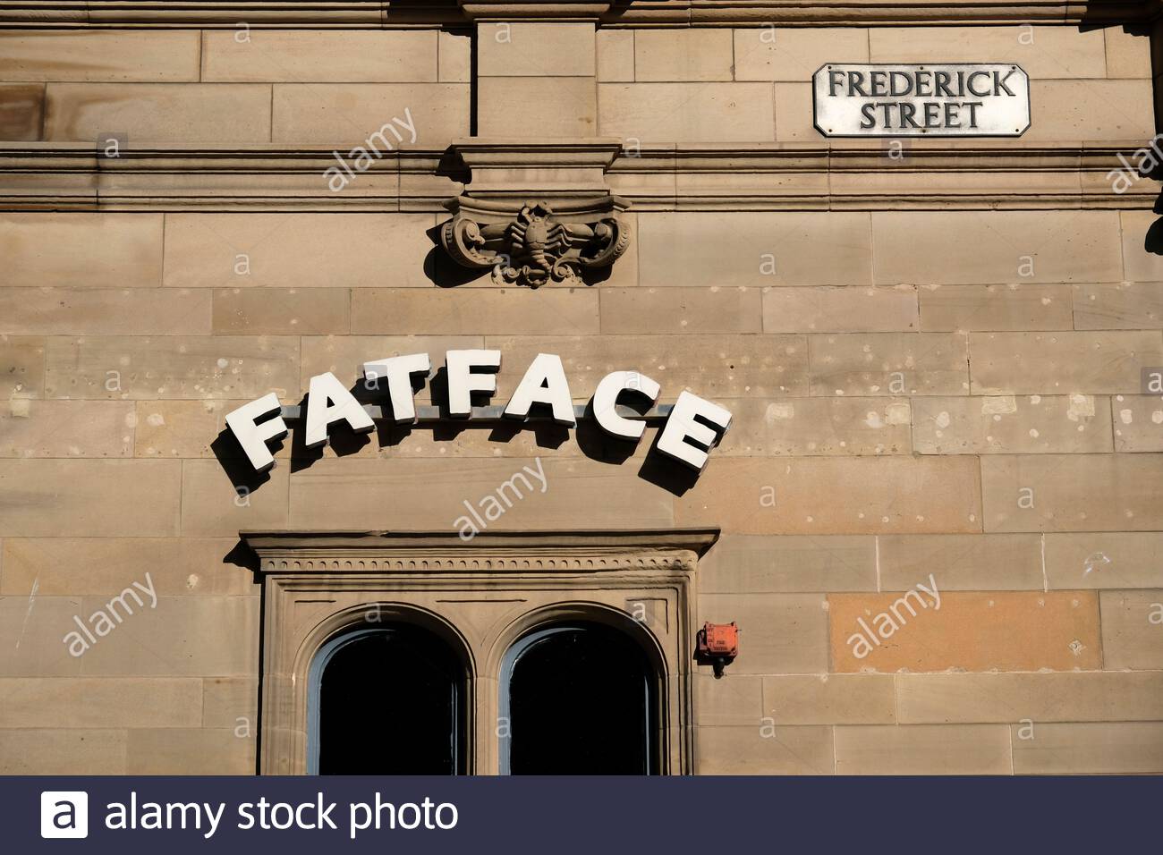 Fat Face sign, retailer of mens and womens clothing, Frederick Street, Edinburgh Scotland Stock Photo