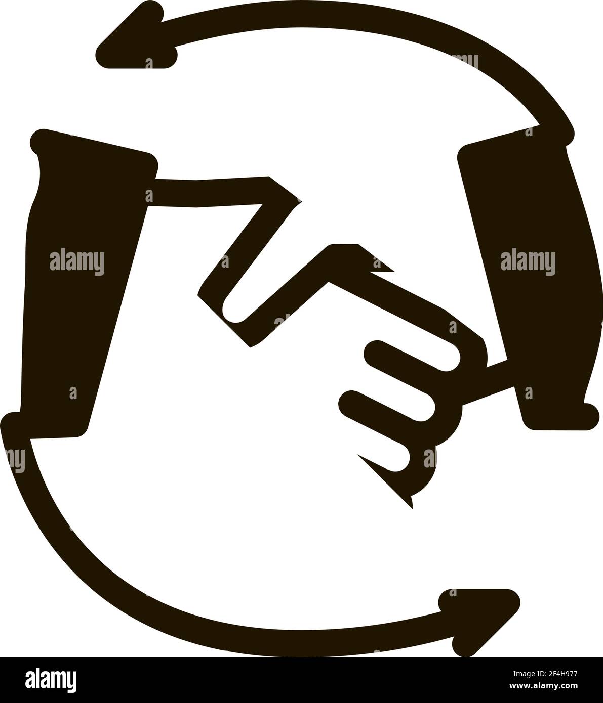 Handshake icon black monochrome Stock Vector Images - Alamy