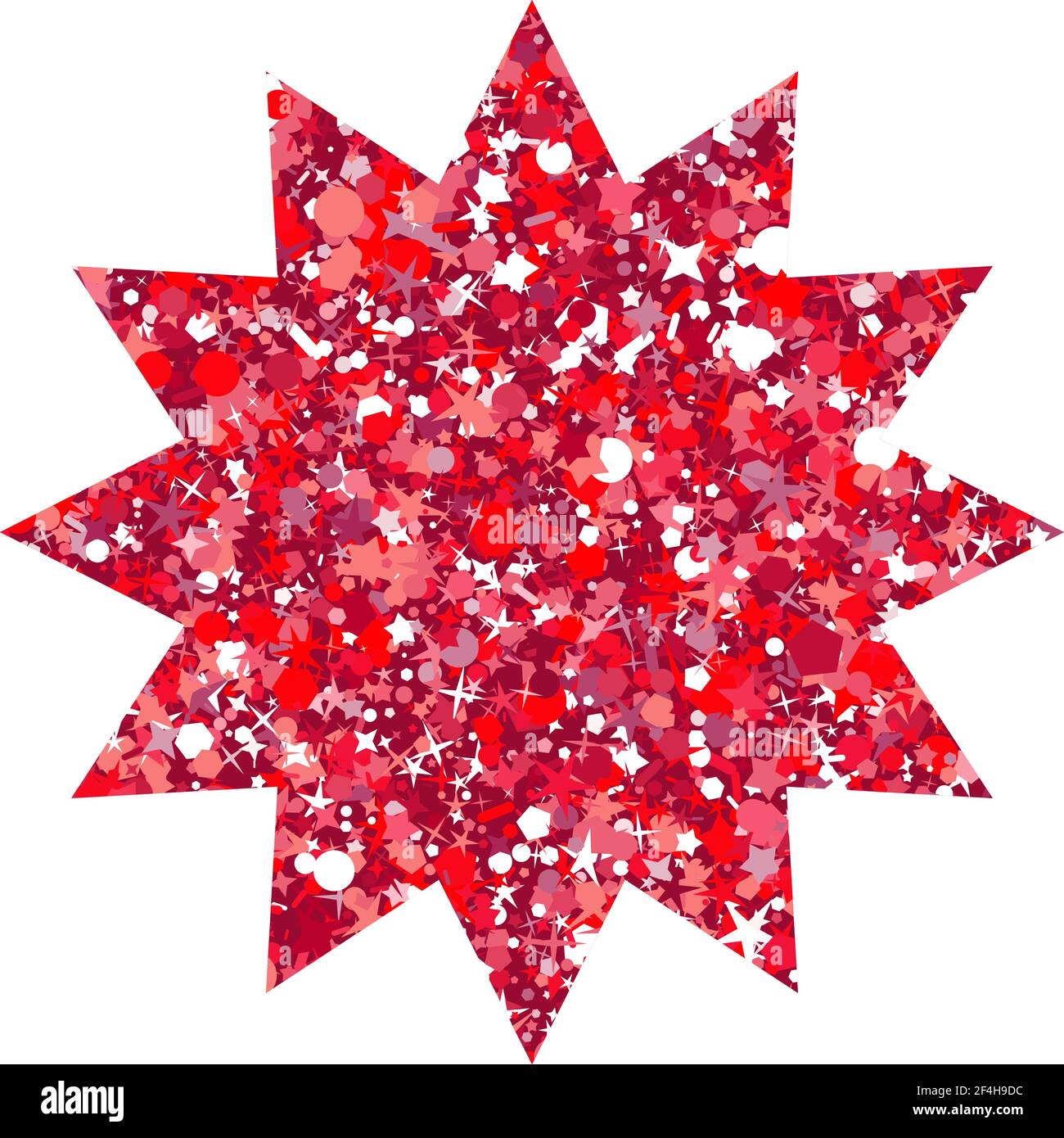 Vector luxury glitter red star. Rating, award and insignia. Stock Vector