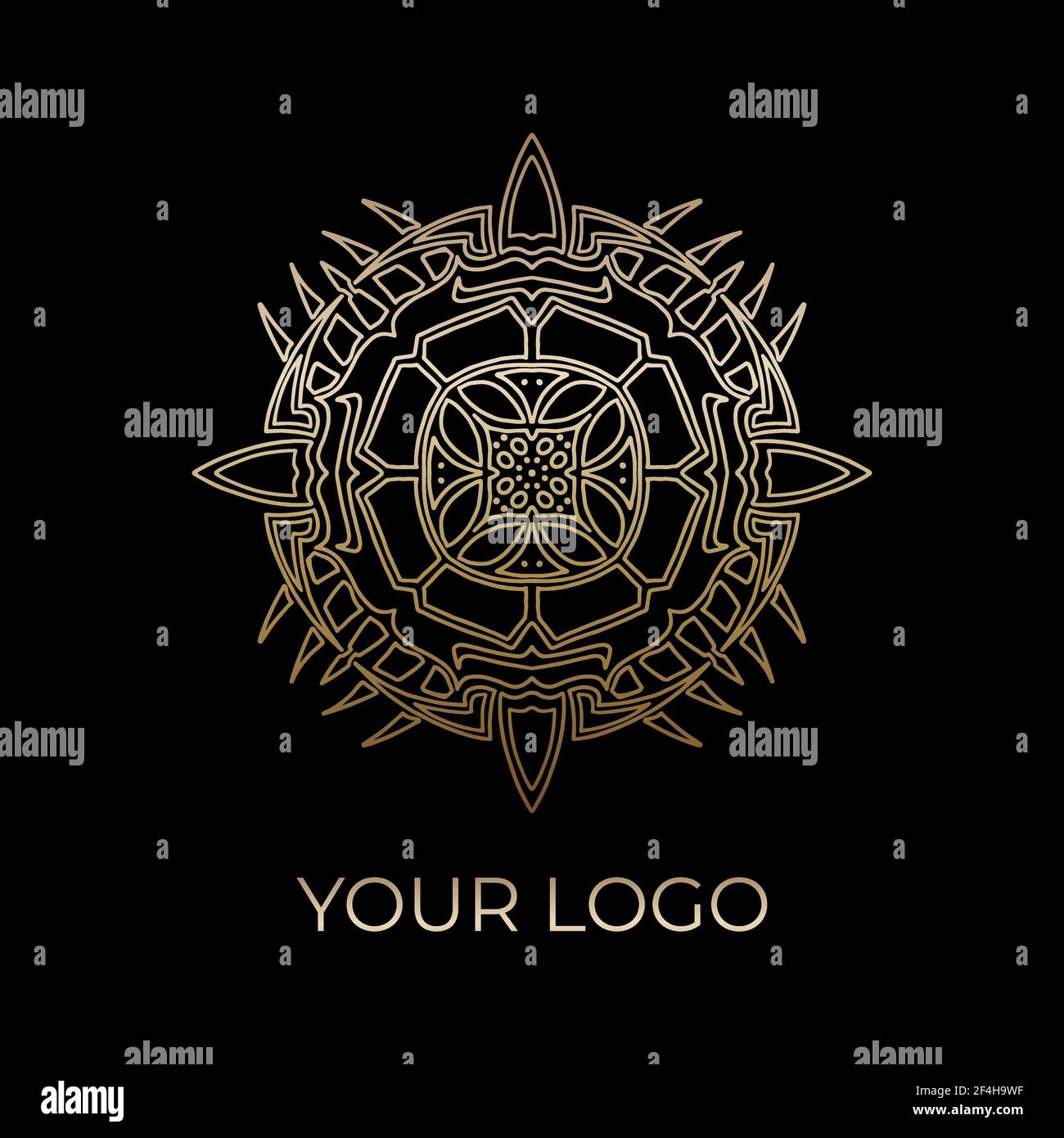 Vector abstract modern logo design template in trendy linear style Stock Vector