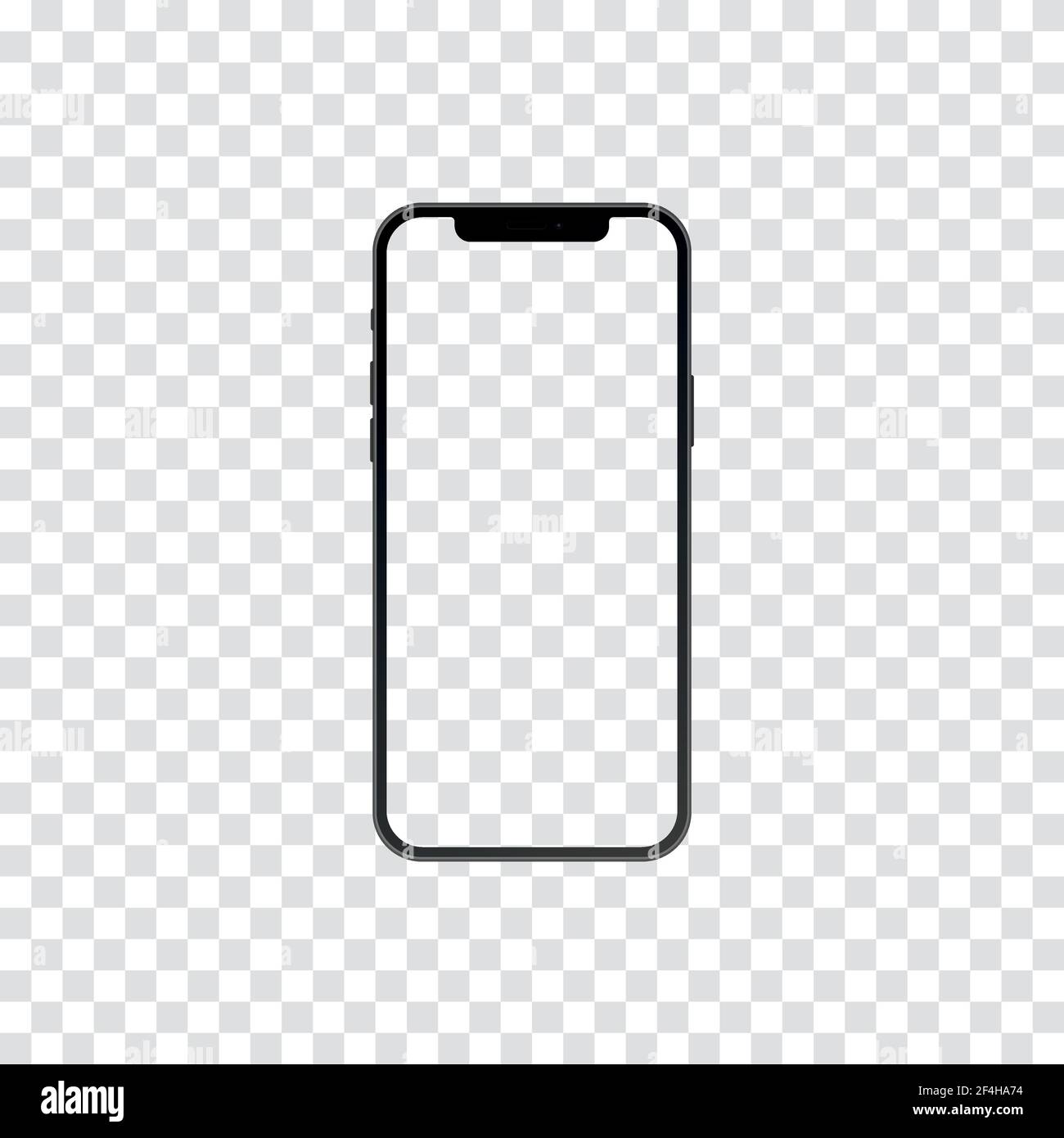 Mobile smartphone mockup isolated on transparent background with blank ...