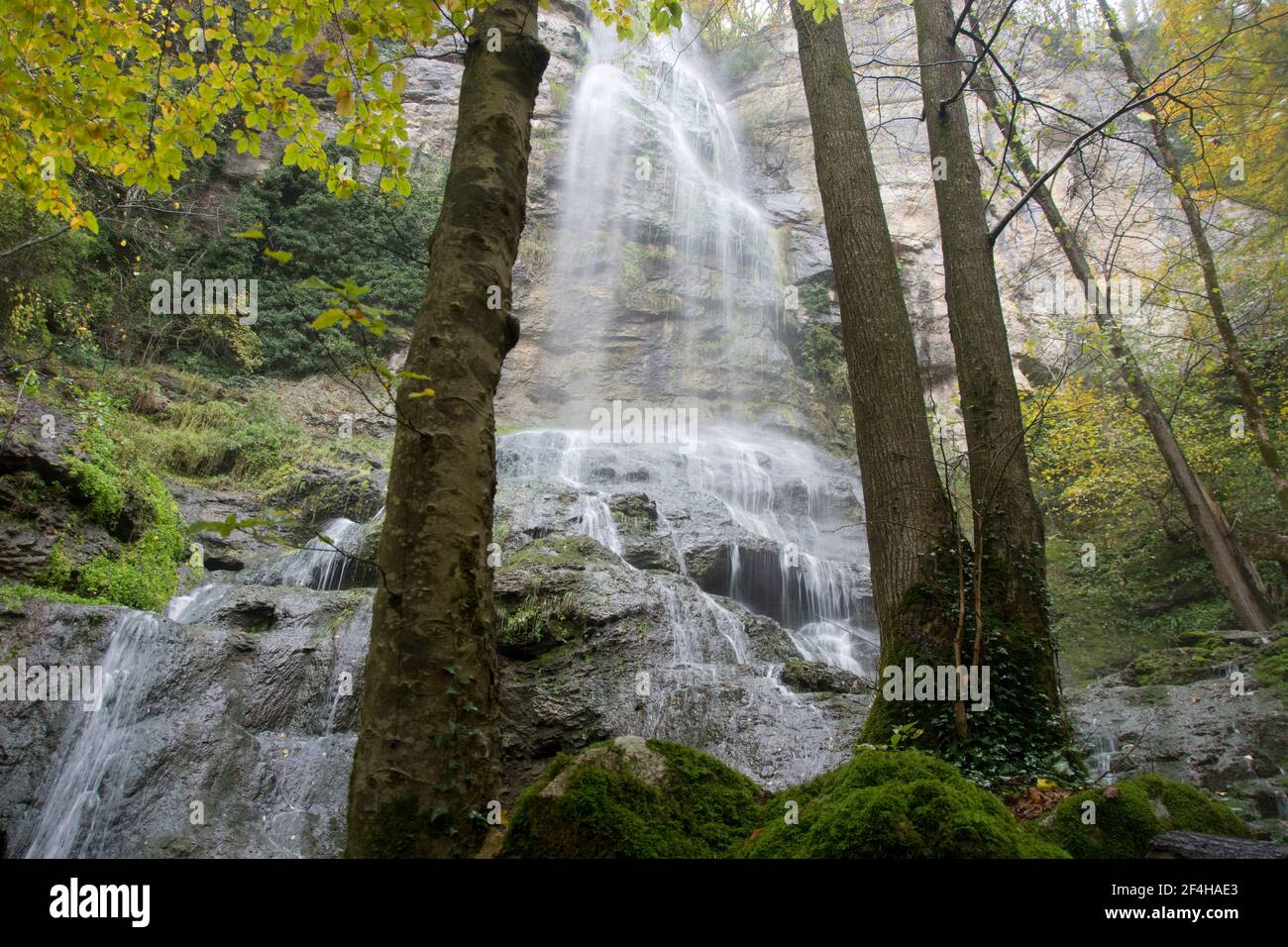 Der Wasserfall Wasserflue bei Wenslingen im Kanton Baselland Stock Photo