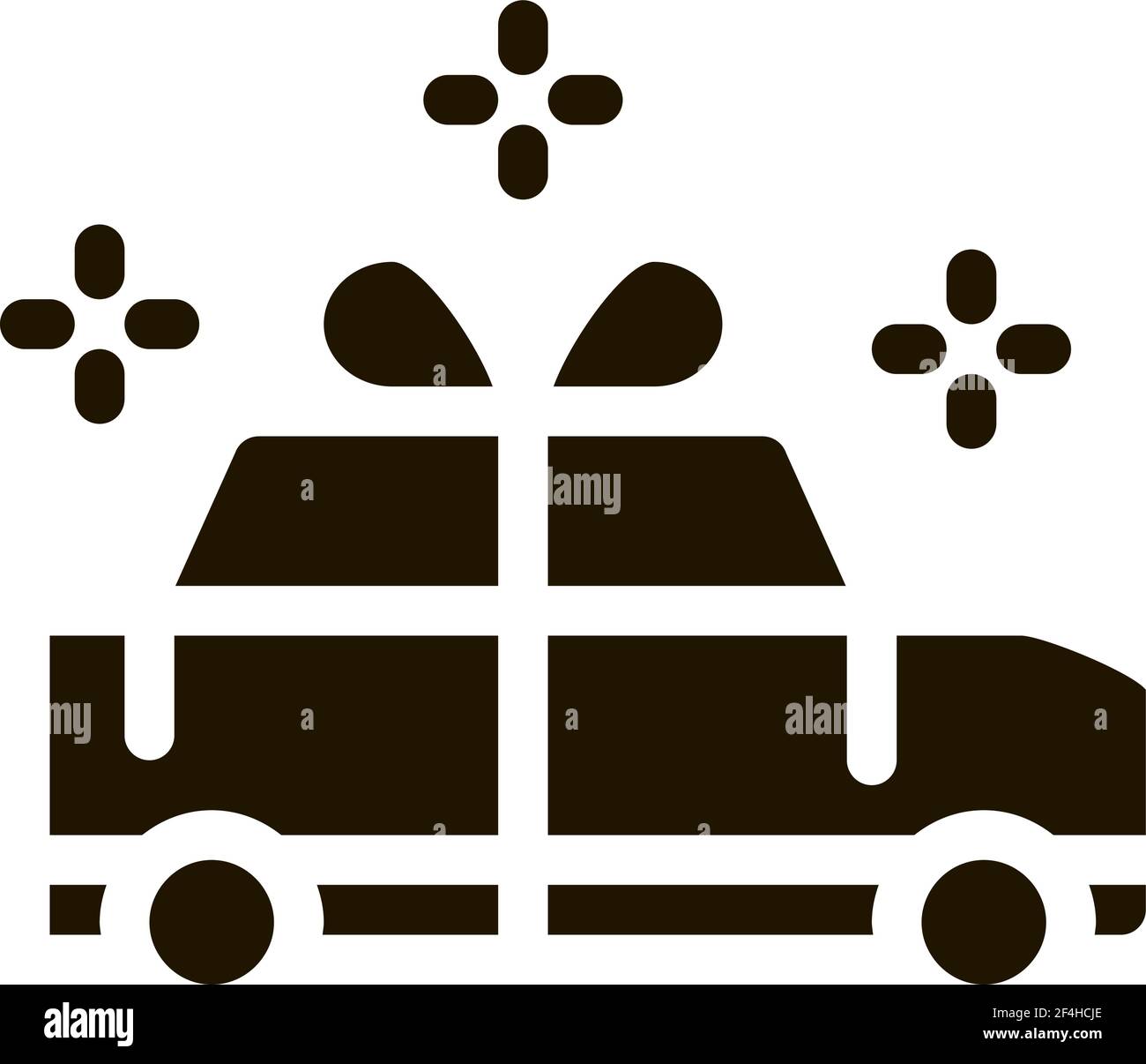 Car Present Gift Icon Vector Glyph Illustration Stock Vector
