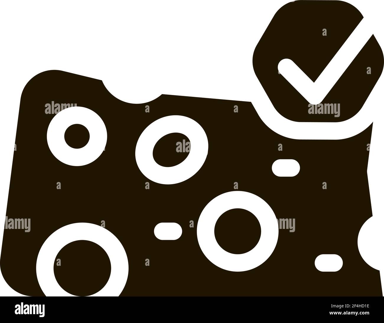Cheese Piece Icon Vector Glyph Illustration Stock Vector