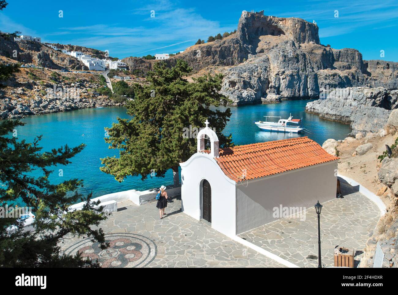 Church, St Pauls Bay, Lindos, Rhodes, Greece Stock Photo Alamy