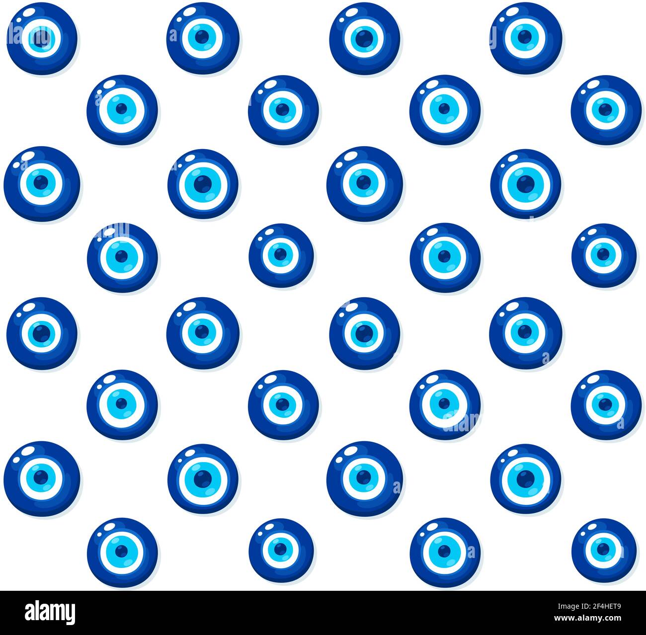Nazar Boncugu, Turkish Evil Eye. Blue glass eye seamless pattern. Vector art background texture illustration. Stock Vector