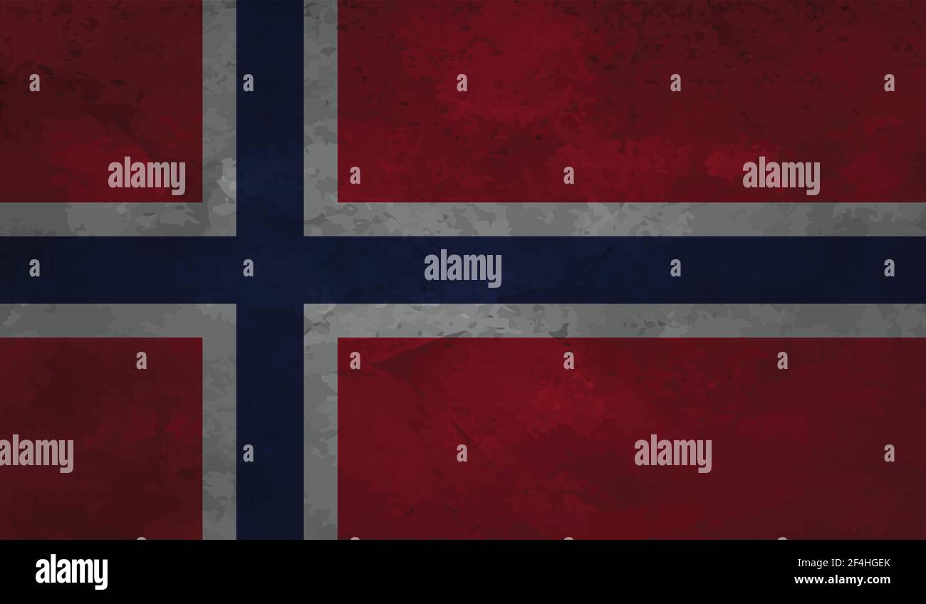 Norway flag with waving grunge texture. Vector background Stock Vector ...