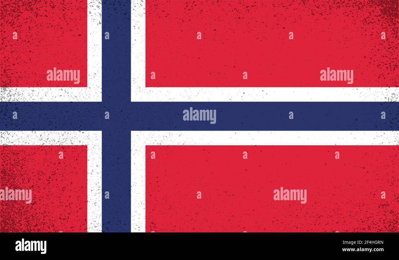 Norway flag with waving grunge texture. Vector background Stock Vector ...