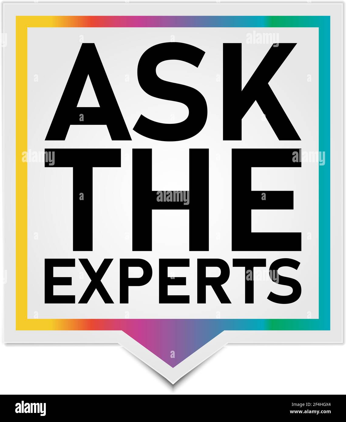 Ask The Experts Business Customers Solution Label Icon Vector Stock Vector