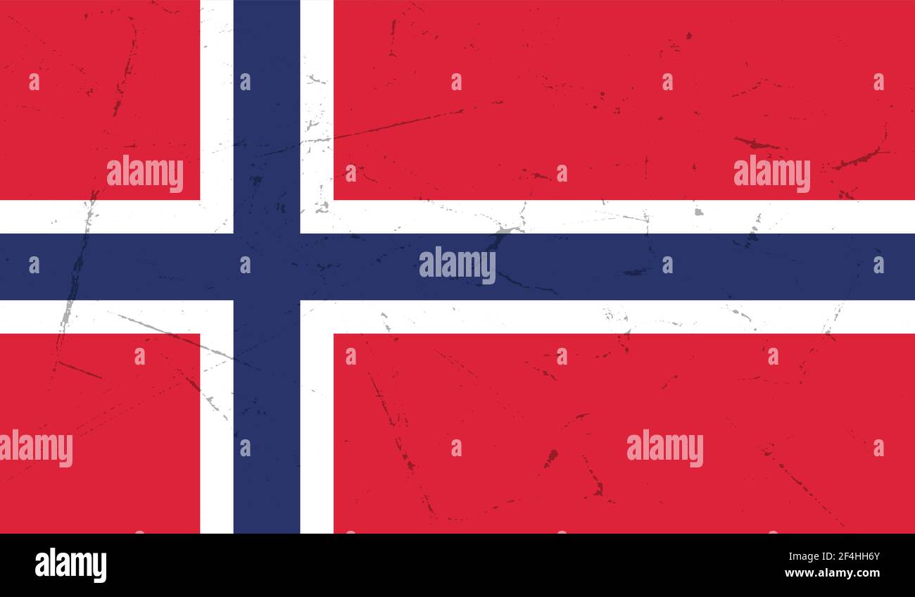 Norway flag with waving grunge texture. Vector background Stock Vector ...